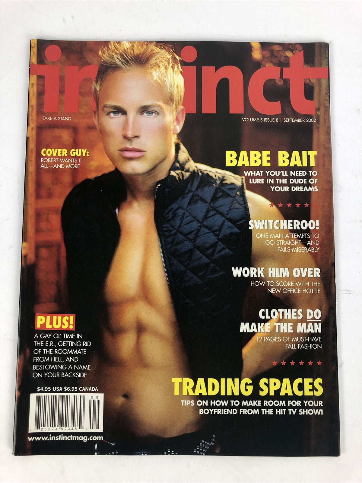Instinct Gay Magazine September 2002 Babe Bait , Trading Spaces  *VGC*