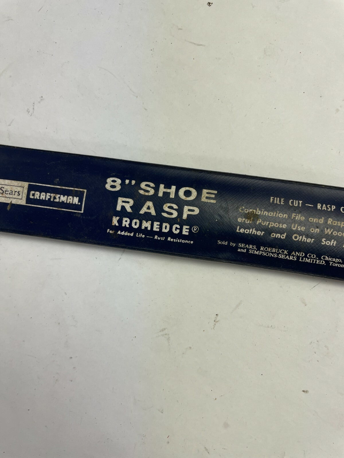 Sears Craftman 8 Inch Shoe Rasp Kromedge File Cut Rasp Cut  Heavy Duty Rigid