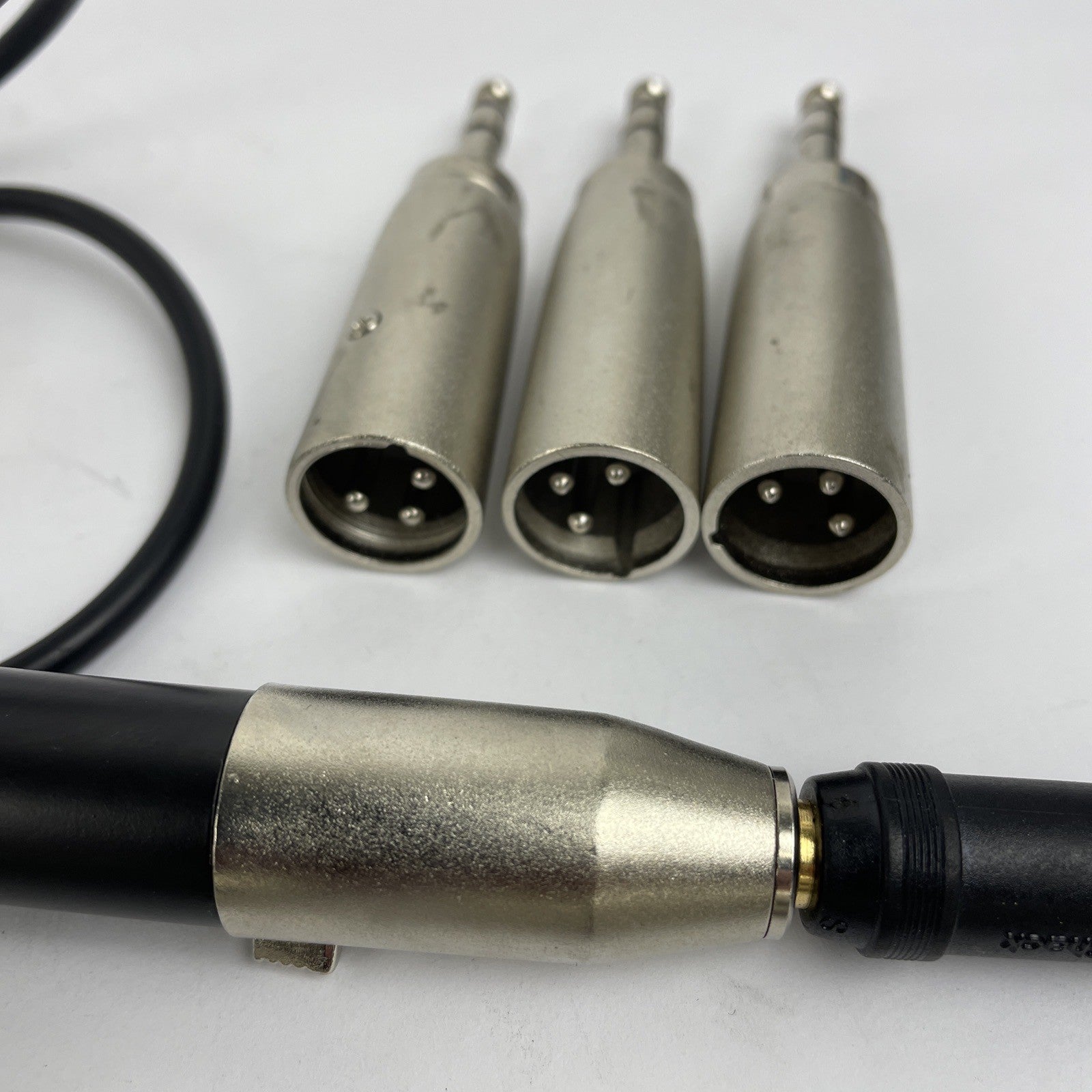 Locking 3-Pin Male XLR to Male 1/4" 6.35mm Mono Jack Connector Audio Adapter Lot