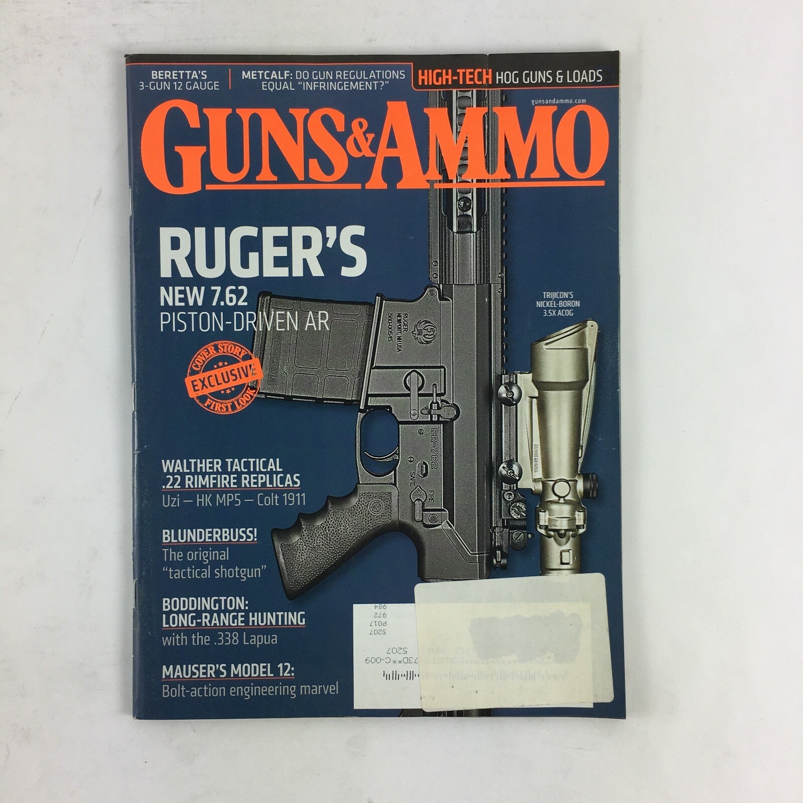 December 2013 Guns & Ammo Magazine Rugers New 7.62 Mauser's Model 12 .338 Lapua