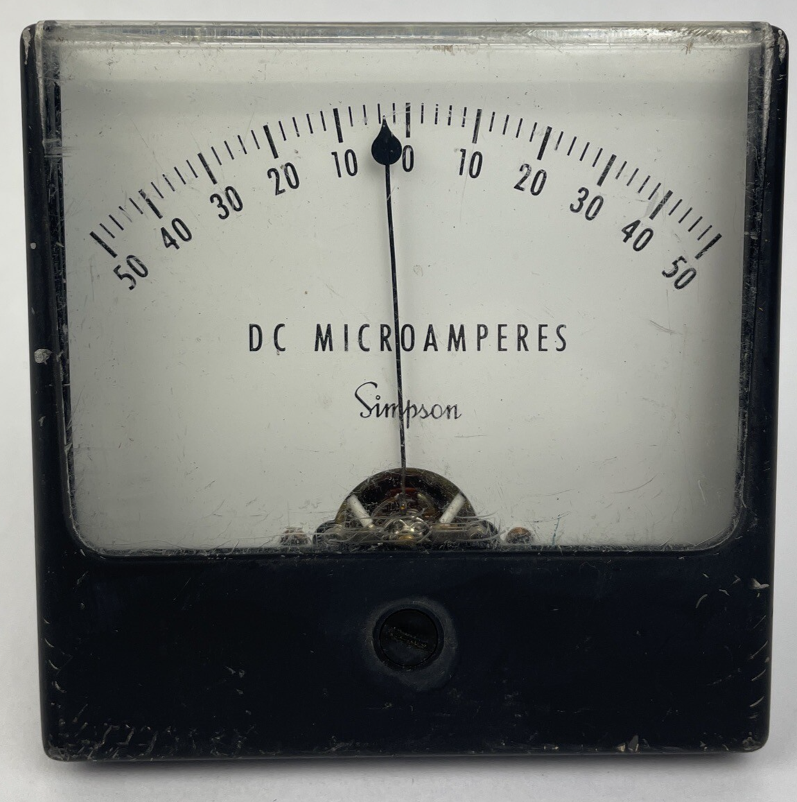 Vintage Simpson DC Panel Meter Microamperes 0-50 * Made in the U.S.A