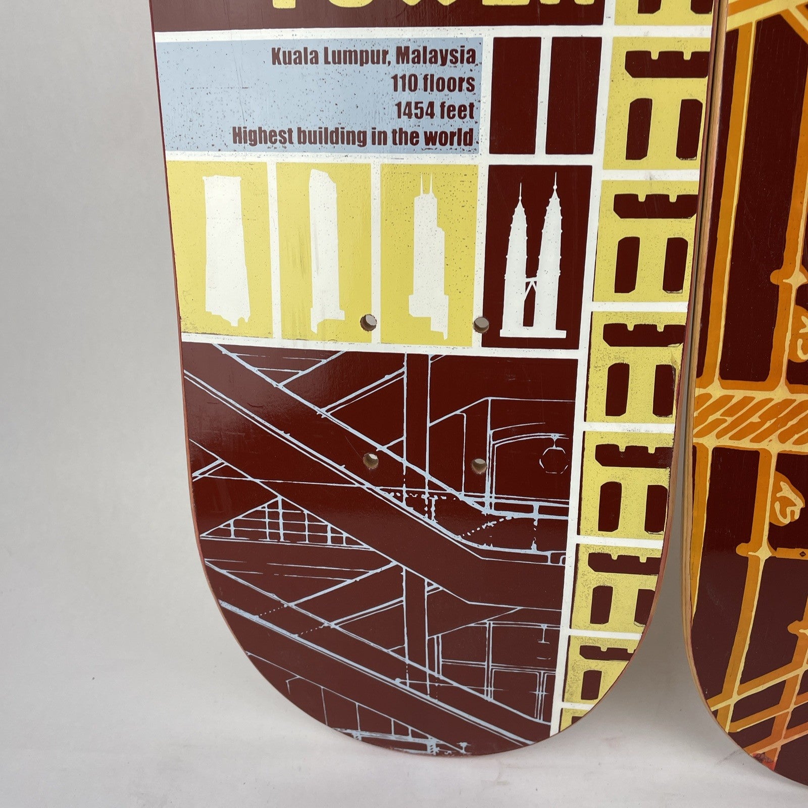 Lot of 2 x Vintage TOWER Skateboards Skateboard Deck MONTREAL  7.5"  1999