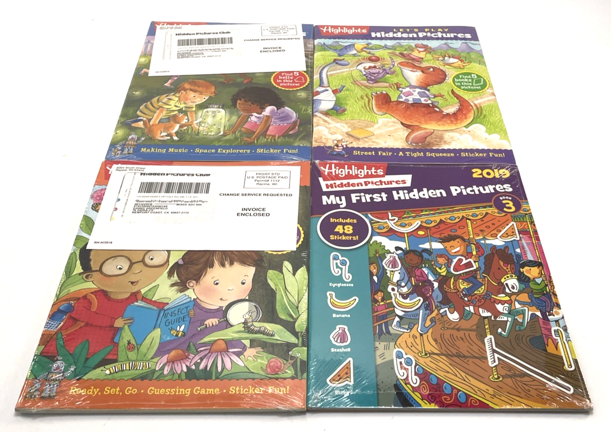Highlights Let's Play Hidden Pictures Puzzles Books Lot of 4 - Brand New Sealed