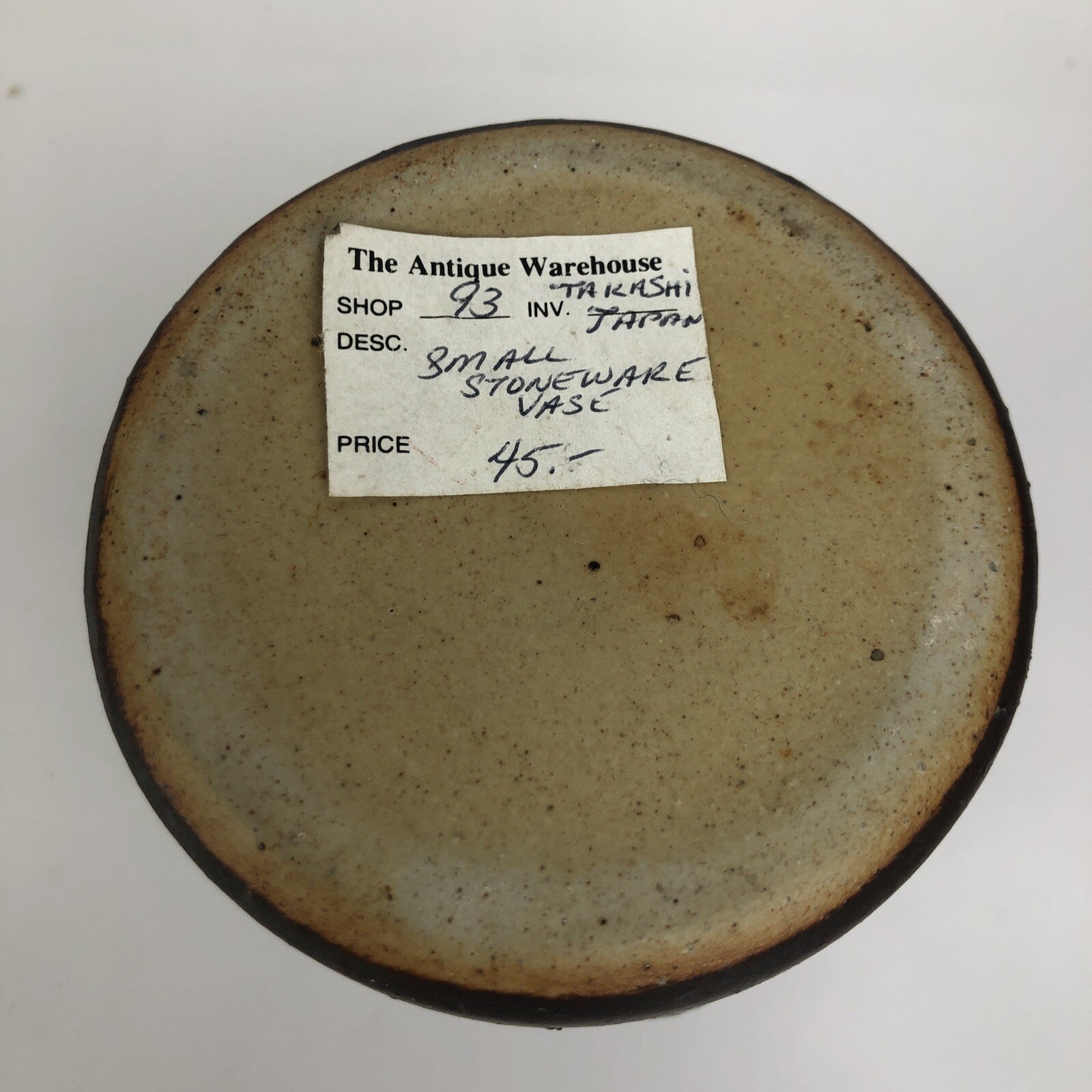 The Antiqua Warehouse Takahashi Stoneware DRIP Vase Japan 4.5" x 3"  LOOK