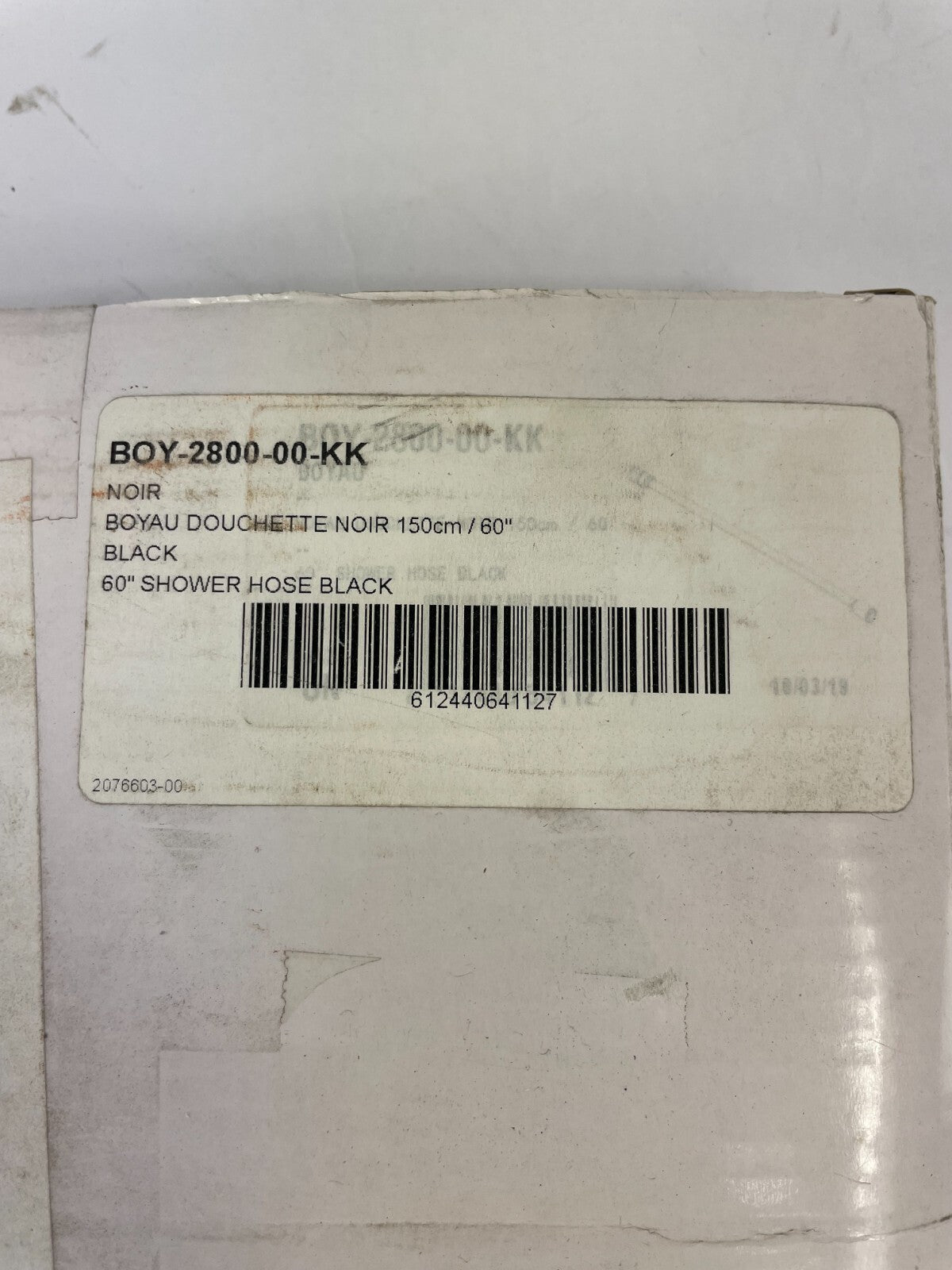 Baril BOY-2800-00-KK matte black 59 inch PVC hand shower hose