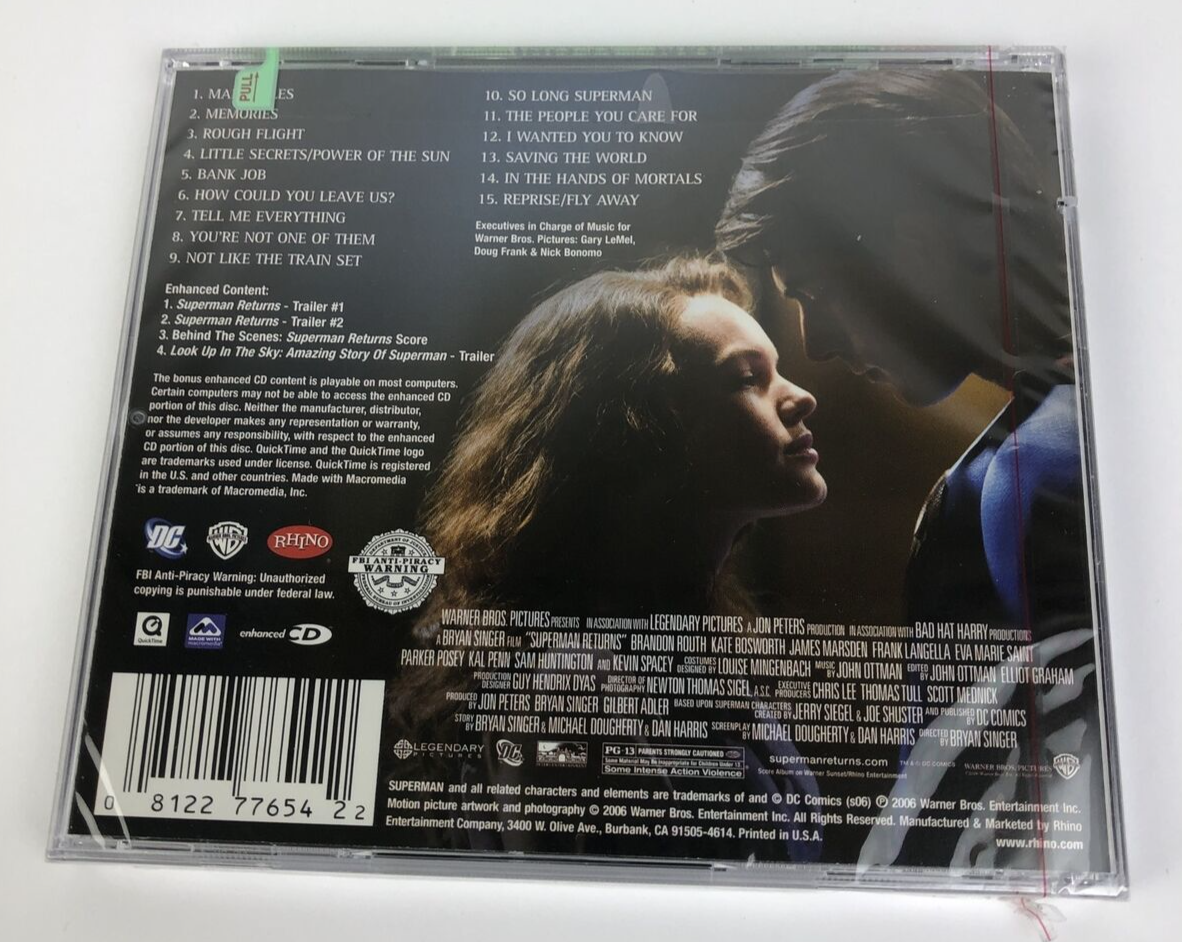NEW SEALED * Superman Returns Music by John Ottman CD 2006 Movie Soundtrack DC