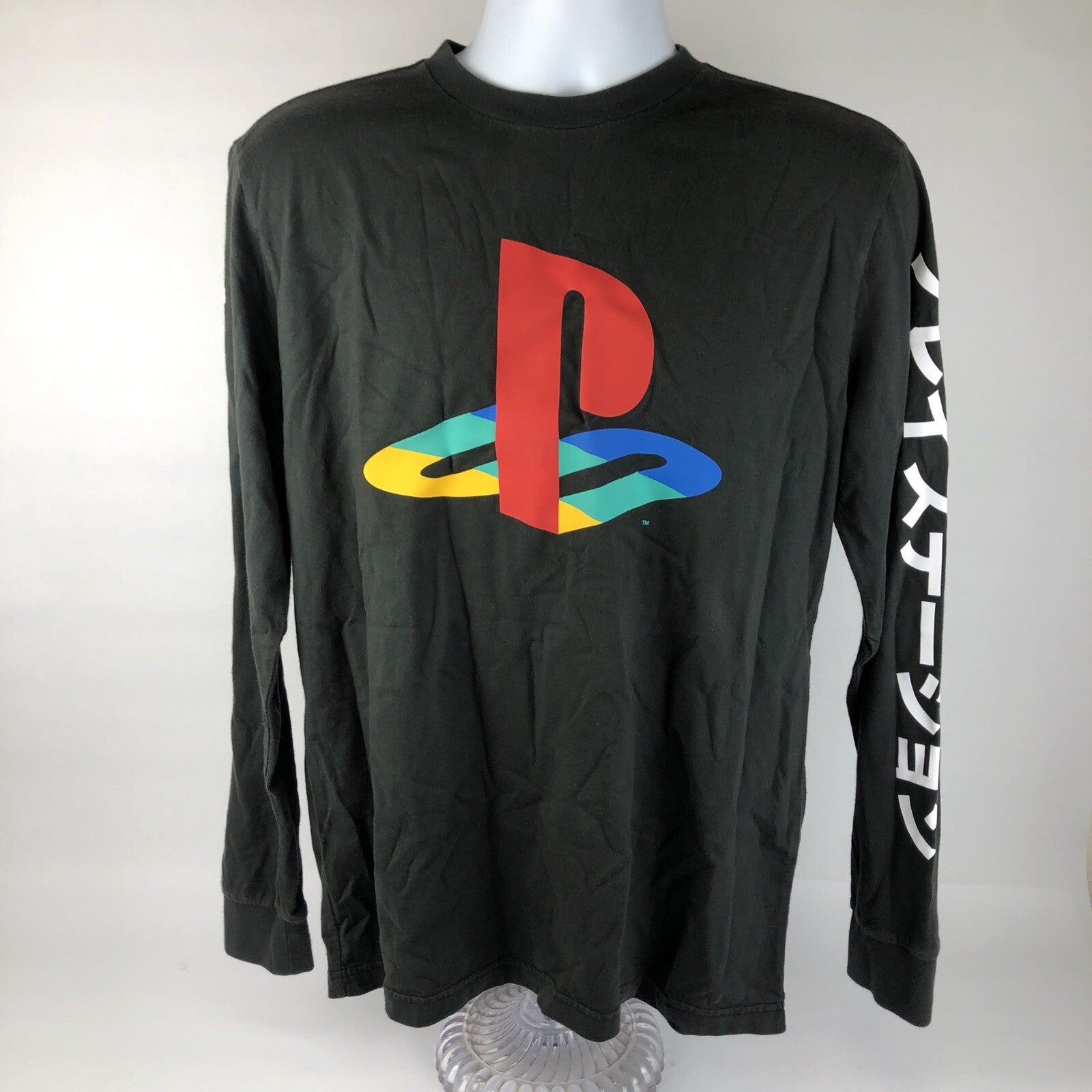 PlayStation x Tailgate Long Sleeve T Shirt Men's Medium Gray Logo Videogames