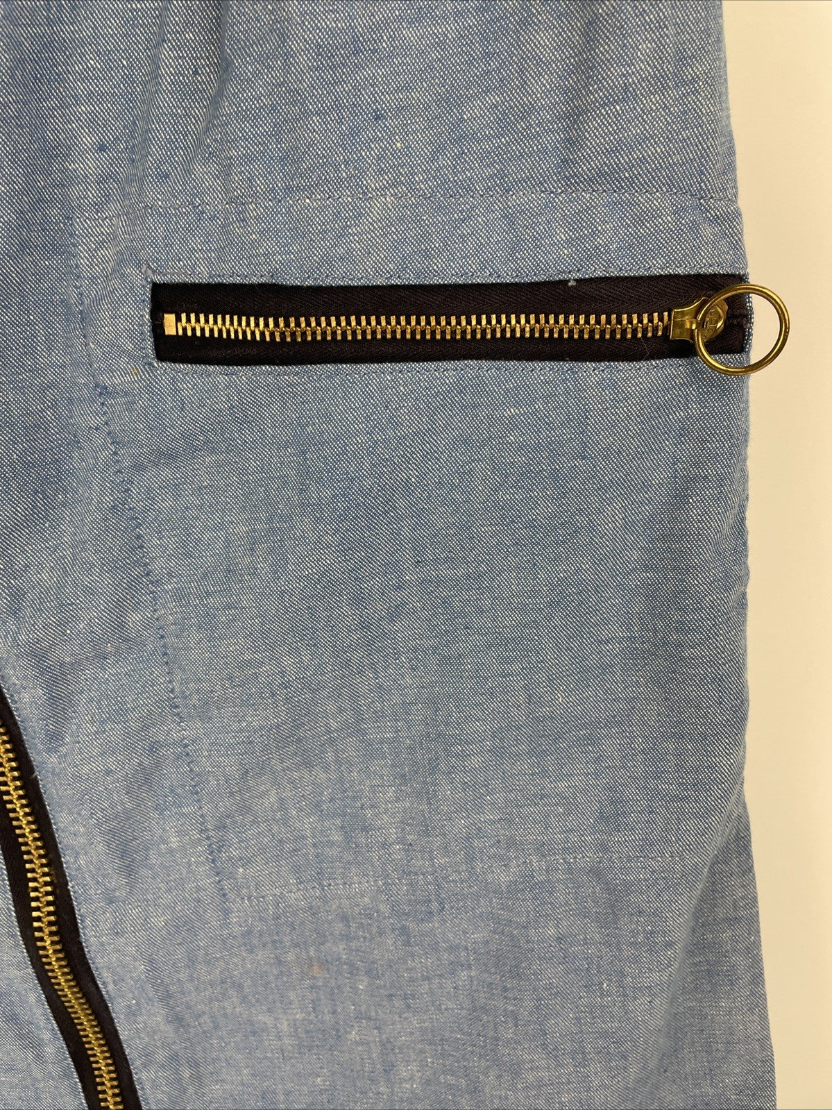 VINTAGE TREGO’S WESTWEAR Oklahoma Women’s Light Blue Denim Maxi Dress w Pockets