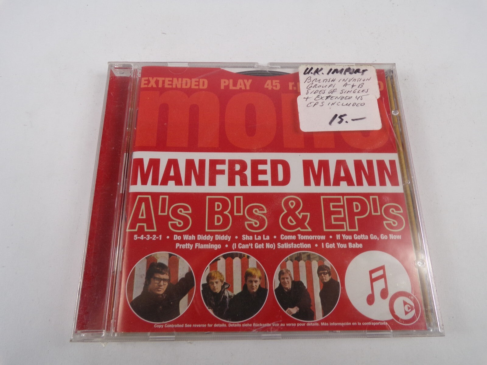Manfred Mann A's B's & Ep's 5-4-3-2-1 Without You Hubble Bubble Groovin' CD#30