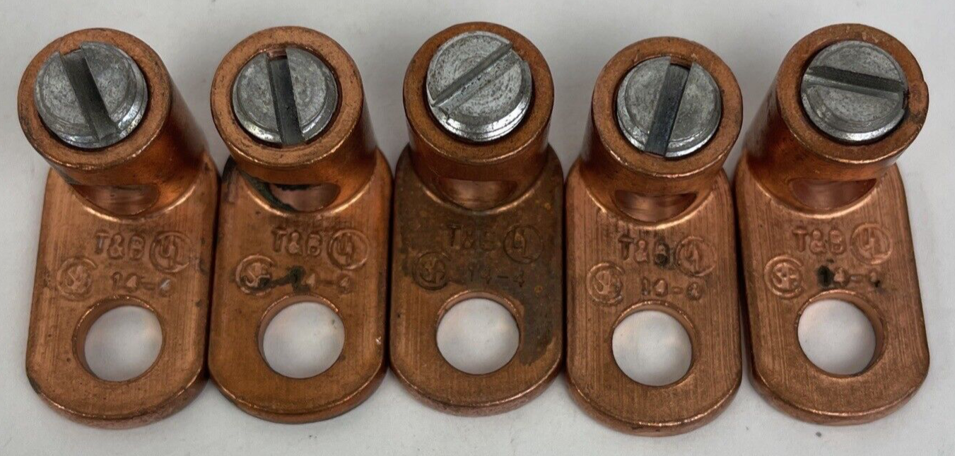 5 x THOMAS & BETTS 71005-TB Locktite Copper Cone Screw Lug Conductor Range 14-4