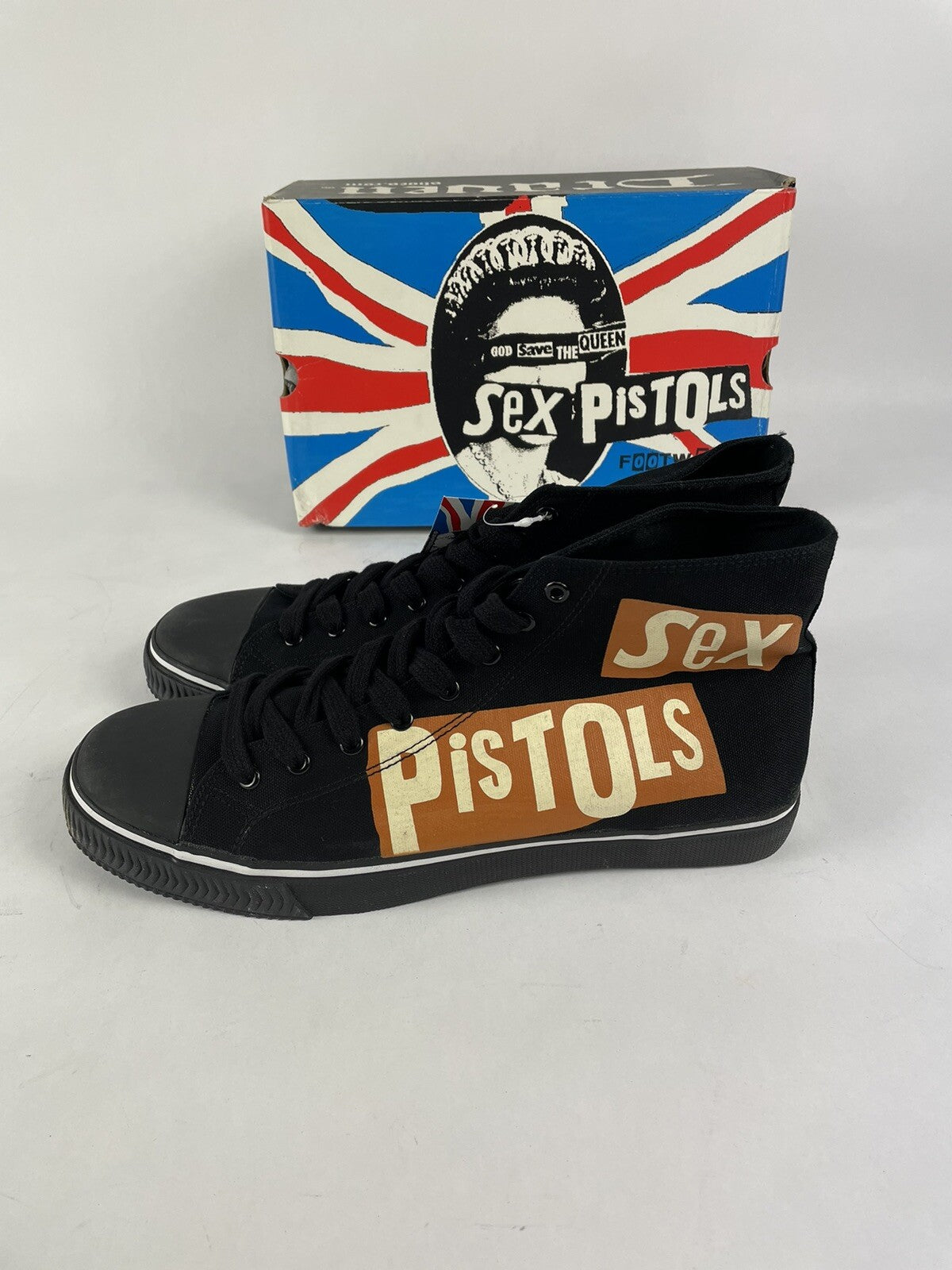 Draven Sex Pistols Punk High top Shoe Vision Street Wear Canvas Retro Size US 13