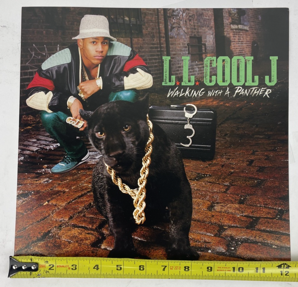 L.L. COOL J WALKING WITH A PANTHER TOWER Records Promo Poster 12.5" X 12.5"