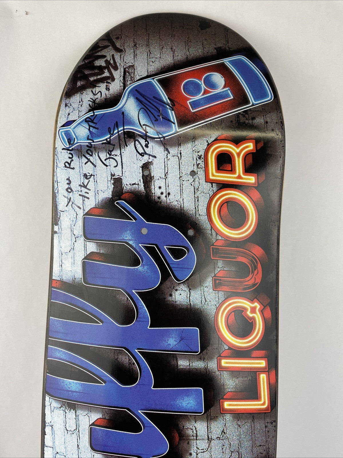 Plan B Skateboards Pat Duffy " Liquor Store Neon " Skateboard Deck 81" x 31.5"