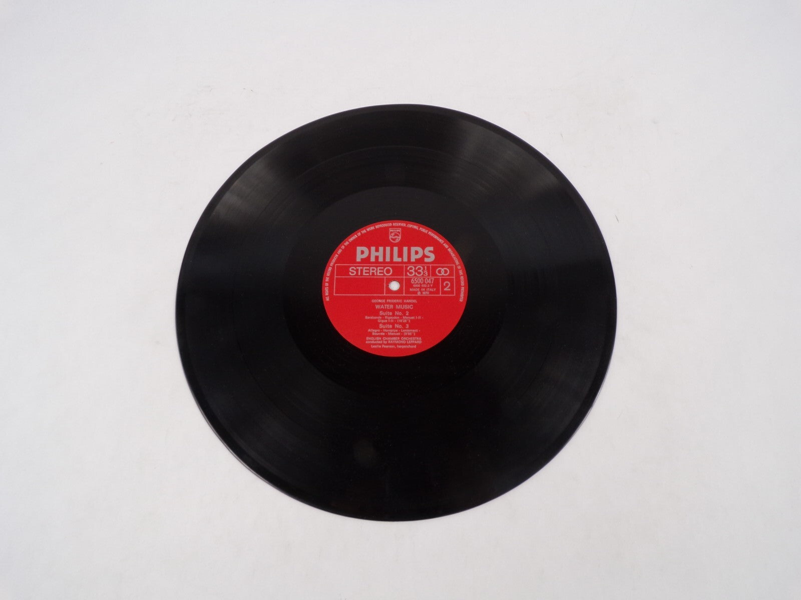 Handel Water Music Raymond Leppard Menuet Allegro Air Passapied Vinyl Record