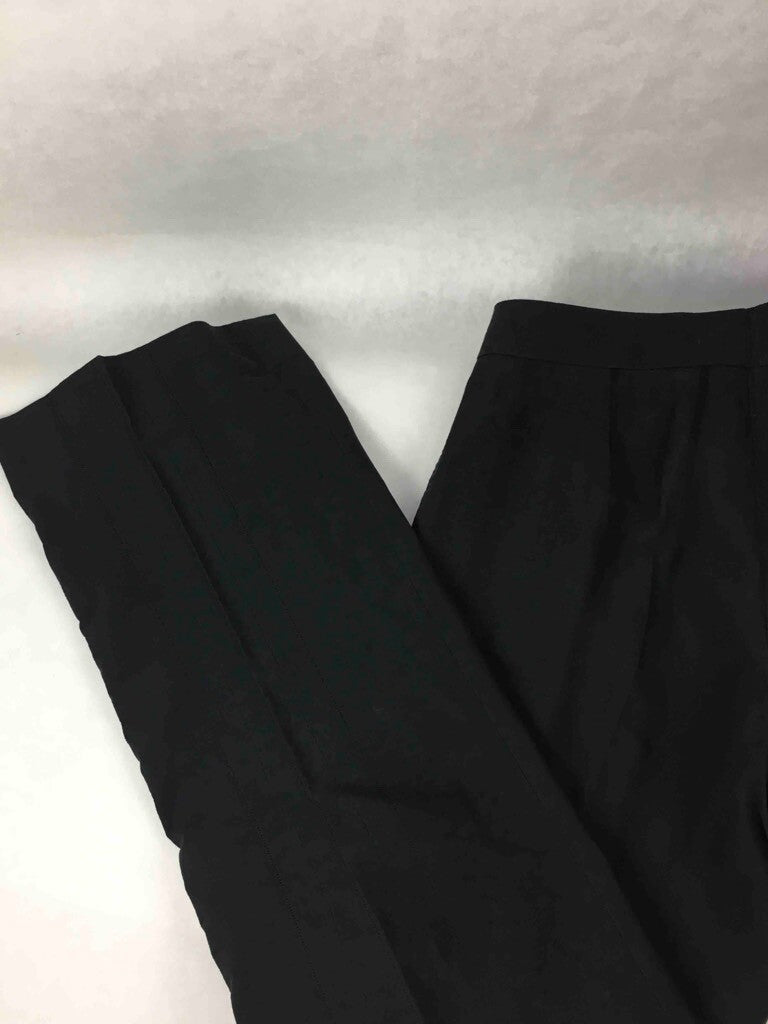 Etro Milano Mens Dress Pants Black Flat Front Cotton Blend Trouser Italy Made 44