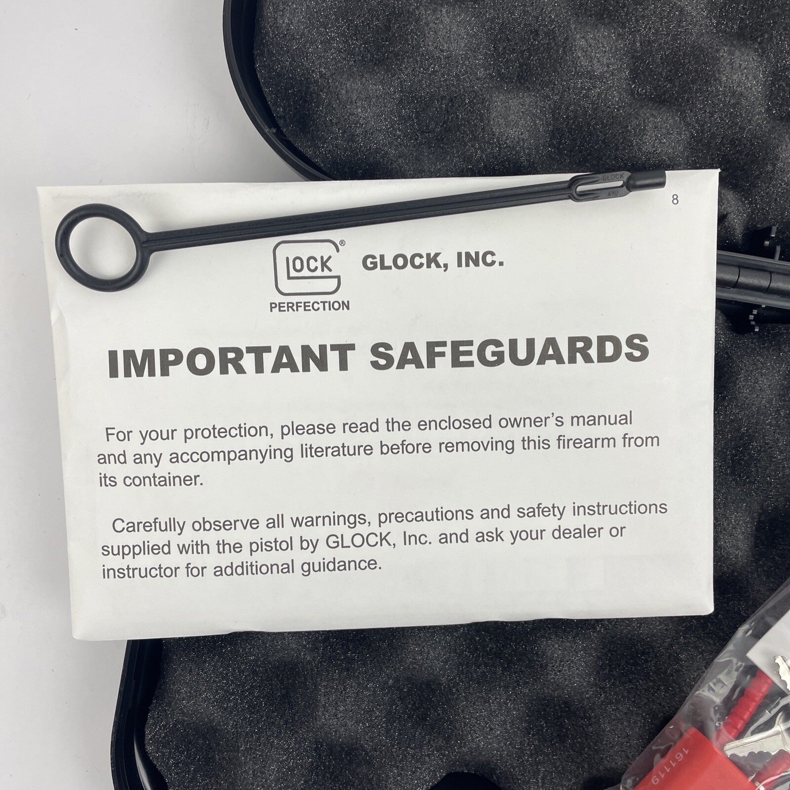 Glock Factory OEM Clam Shell Hard Pistol Case W/ Lock, Cleaning Brush, Manual