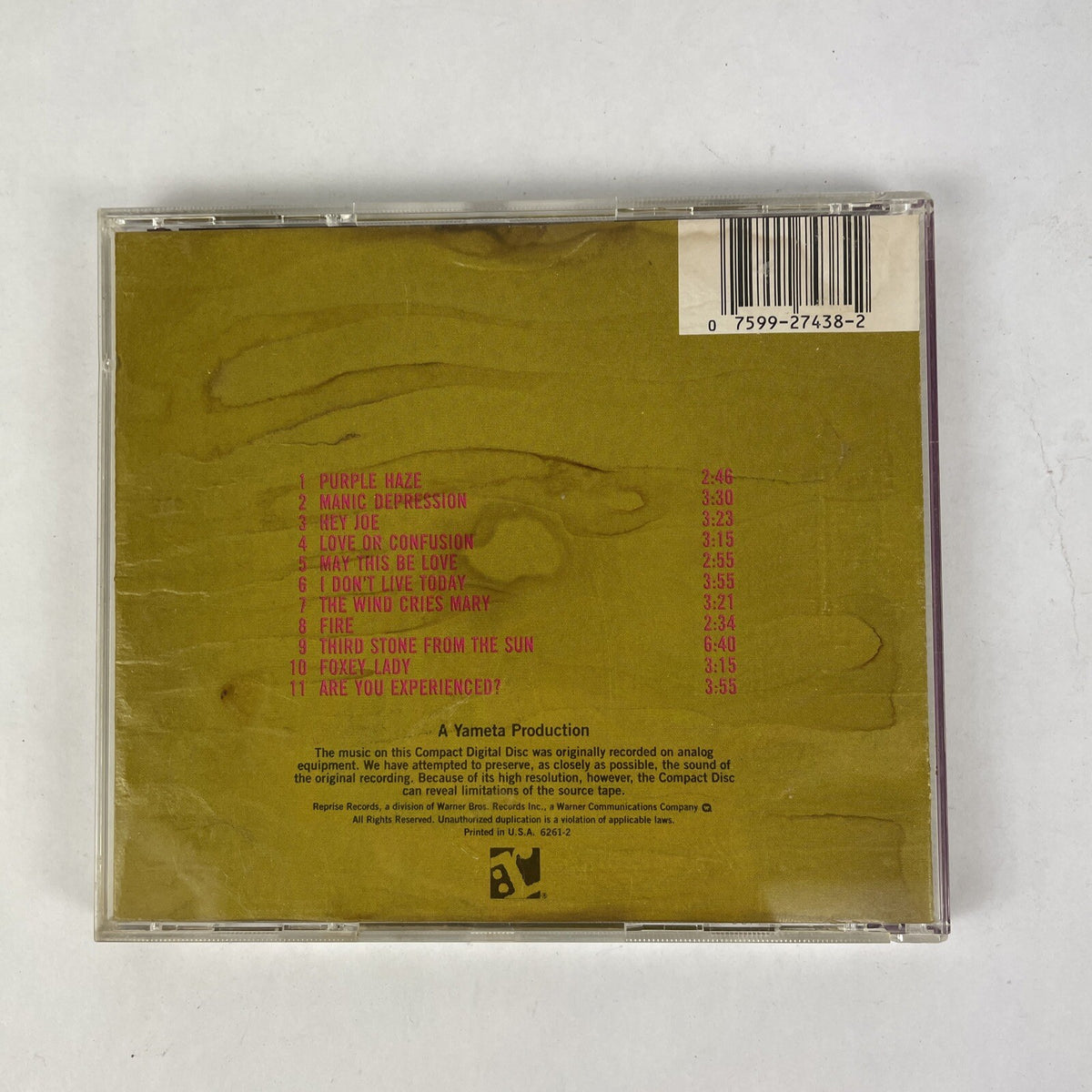 The Jimi Hendrix Experience – Are You Experienced? CD (1986)  #23