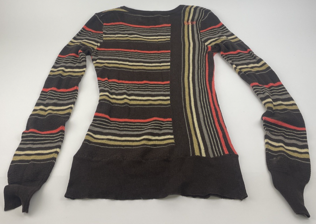 Y2K Volcom Multicolor Sweater Surfer Girl V Neck Size S Pattern Knit Sweater
