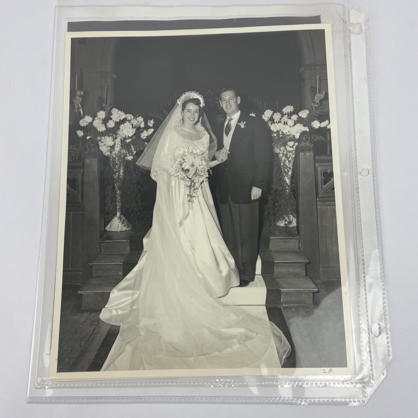 Vintage Large Photos Lot of 2 American Family Wedding Party 1960s Pictures 8x10
