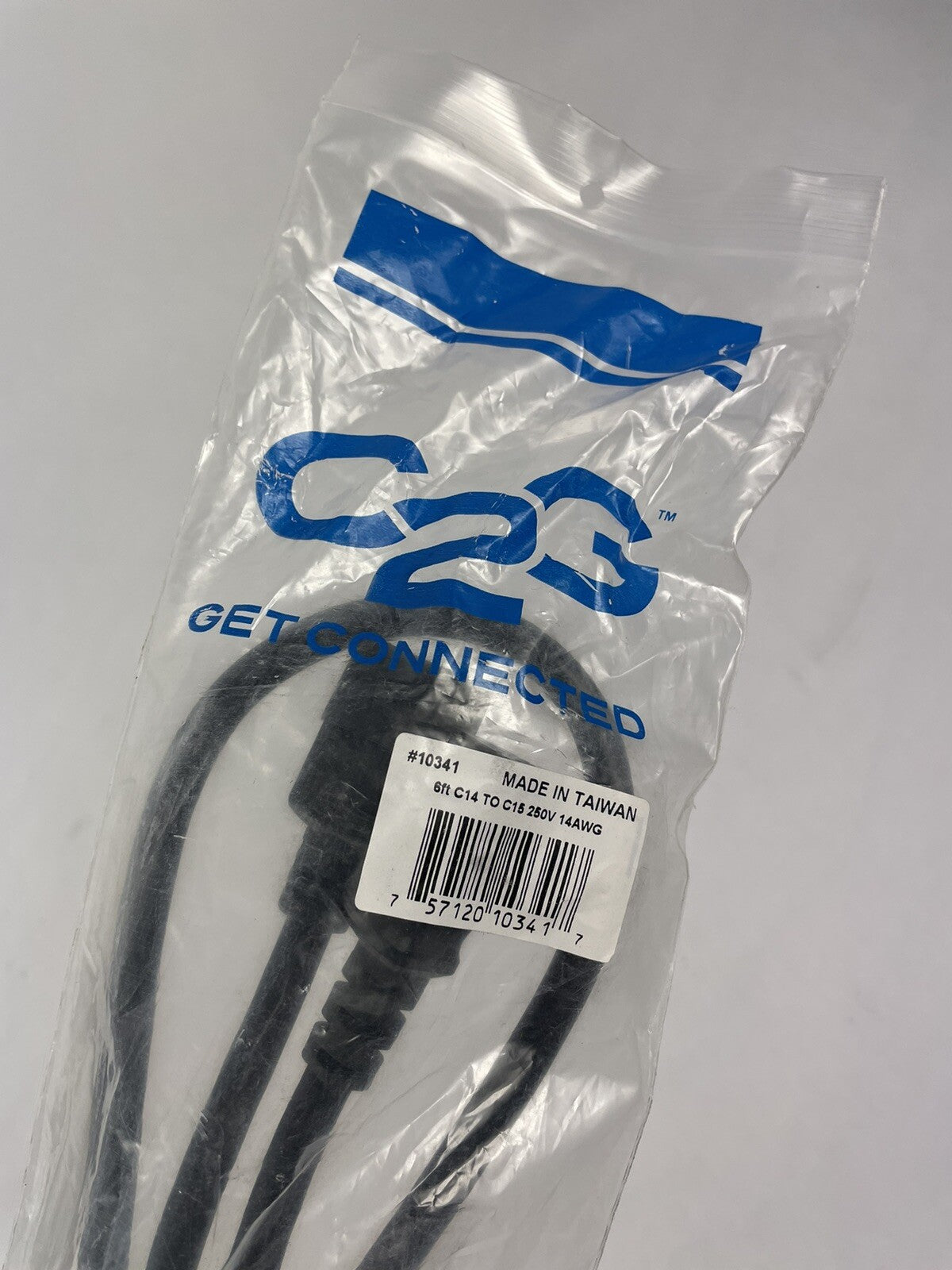 C2G 10341 14 AWG 250 Volt Power Cord - C14 to C15, TAA Compliant, Black 6 Feet
