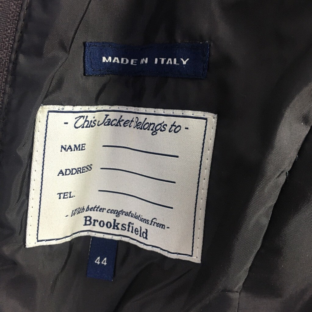 Brooksfield Mens Scoot Jacket Black Pinstripe Layered Puffer 100% Wool Italy 44