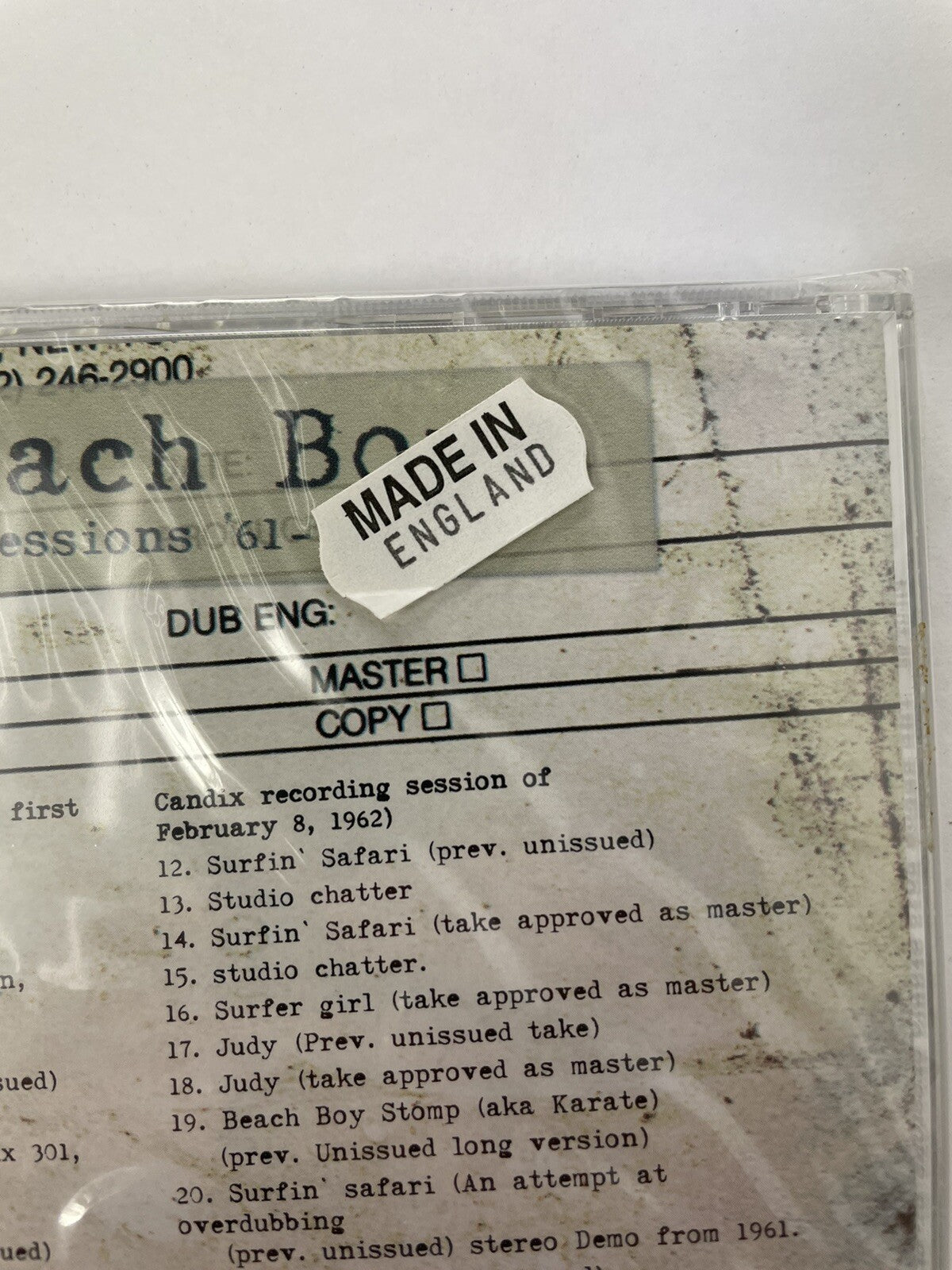 The Beach Boys - Studio Sessions '61-'62 CD Rare Uk Import   #8 