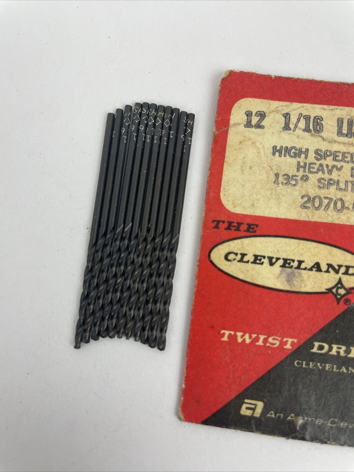 11 x Cleveland Twist Drill Co. 1/16 List 4947 HS HD Drills 135° Split Point