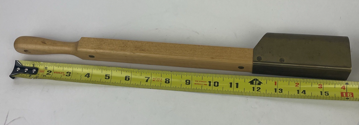 Vintage Brass ASTM Tank Gauging Woodback Cup Case Tank Thermometer