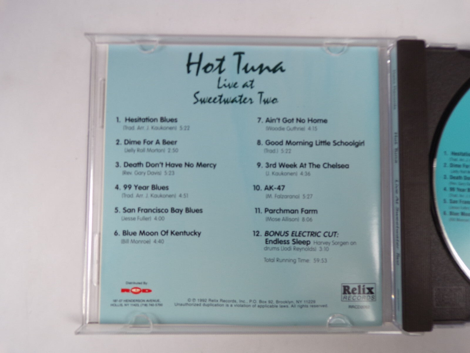 Hot Tuna Live at Sweetwater Two CD #24