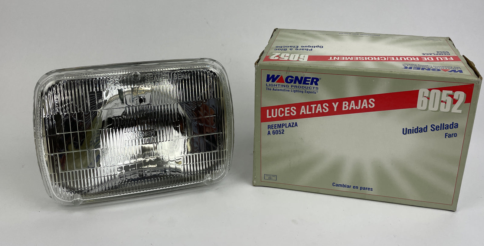 Lot of 2 x Wagner 6052 Lights - Exterior Sealed Beam - Headlight High & Low Beam