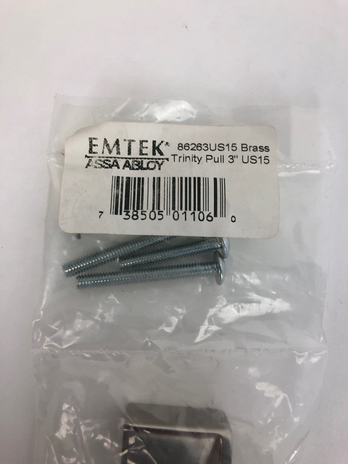 Emtek Modern Brass 3" Trinity Cabinet Pull US15 ASSA ABLOY W HARDWARE X 2