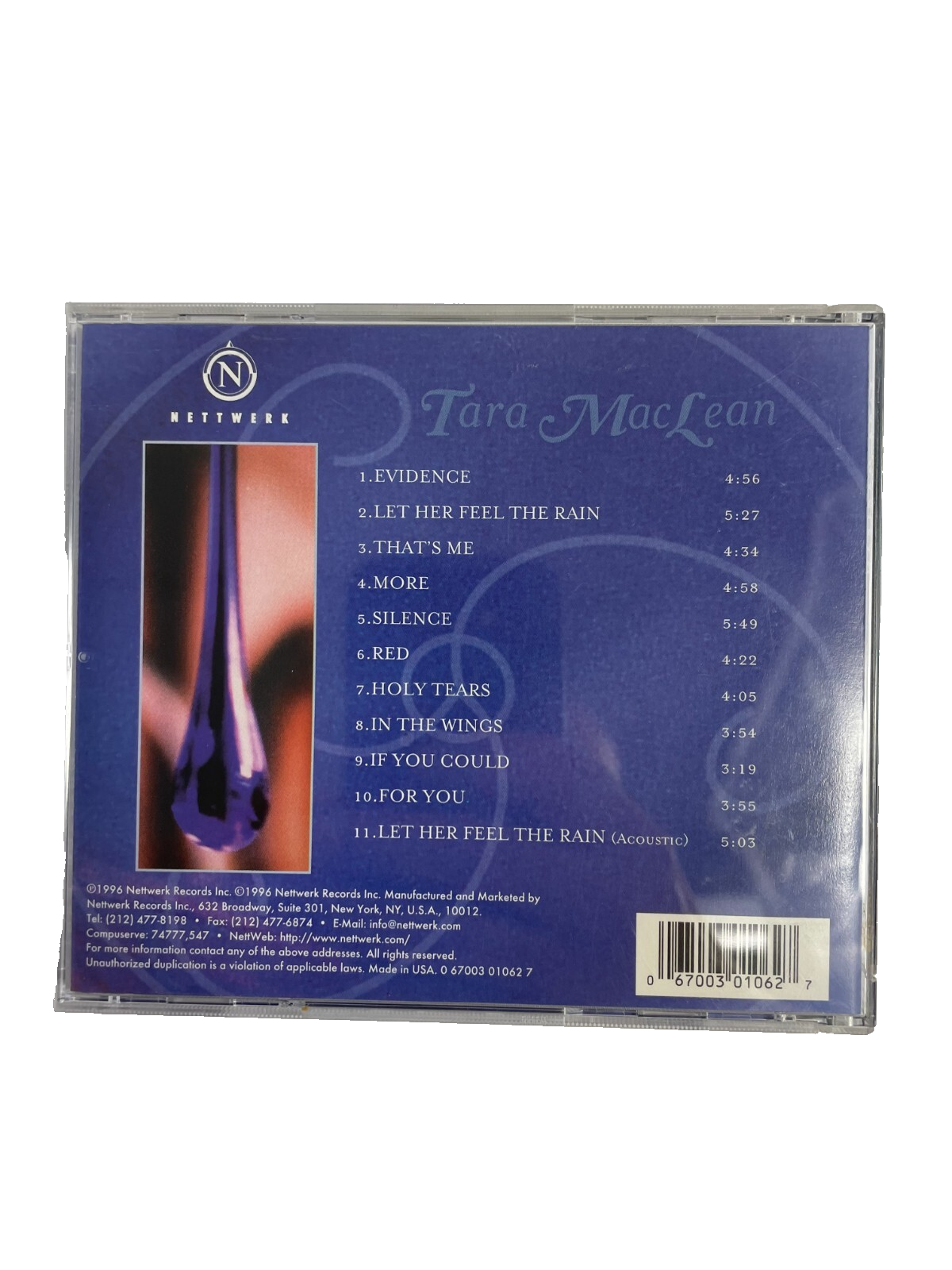 Tara MacLean Silence Evidence Let Her Feel The Rain That's Me More For You CD#10