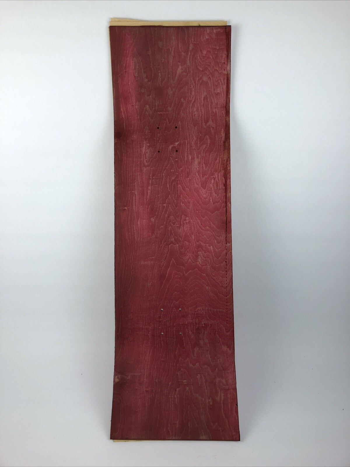 Skateboard Deck Blank Uncut 10" x 34" w 14.25 Wheelbase Pre Drilled Red Stain