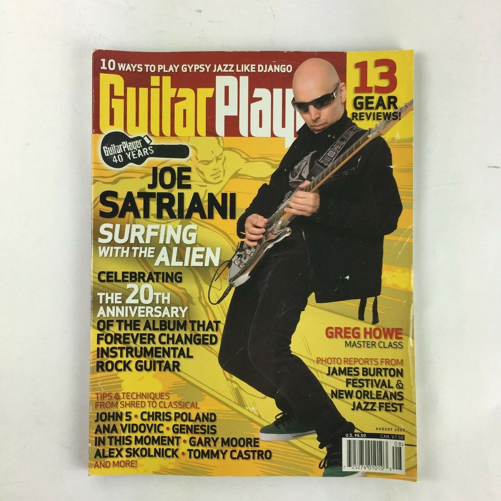 August 2007 Guitar Player Magazine Joe Striani Surfing with the Alien Gree Howe