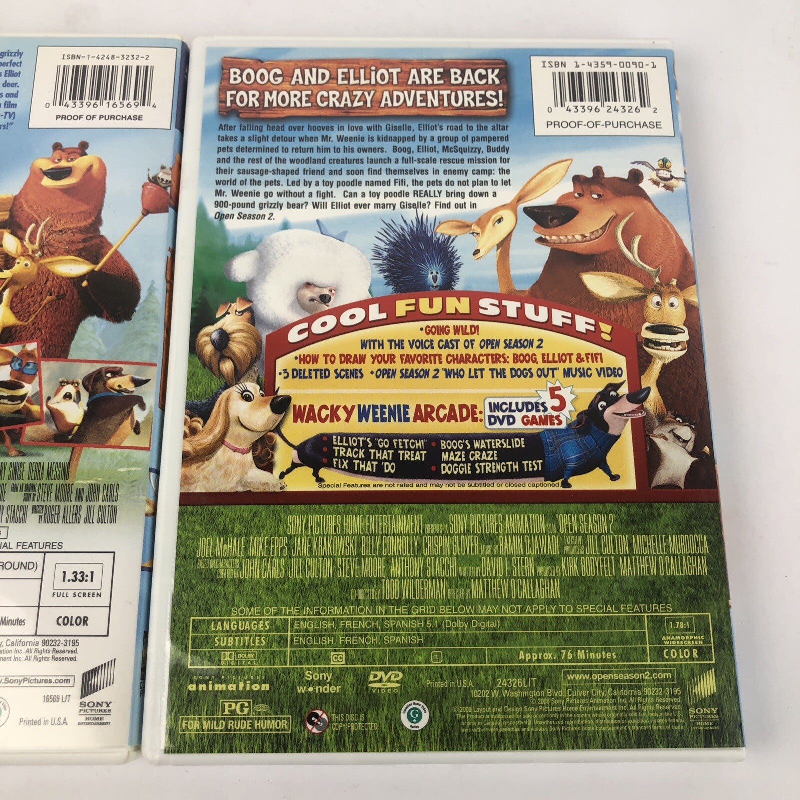 Open Season 1 And Open Season 2 (DVD, 2009) *VGC* Free Shipping