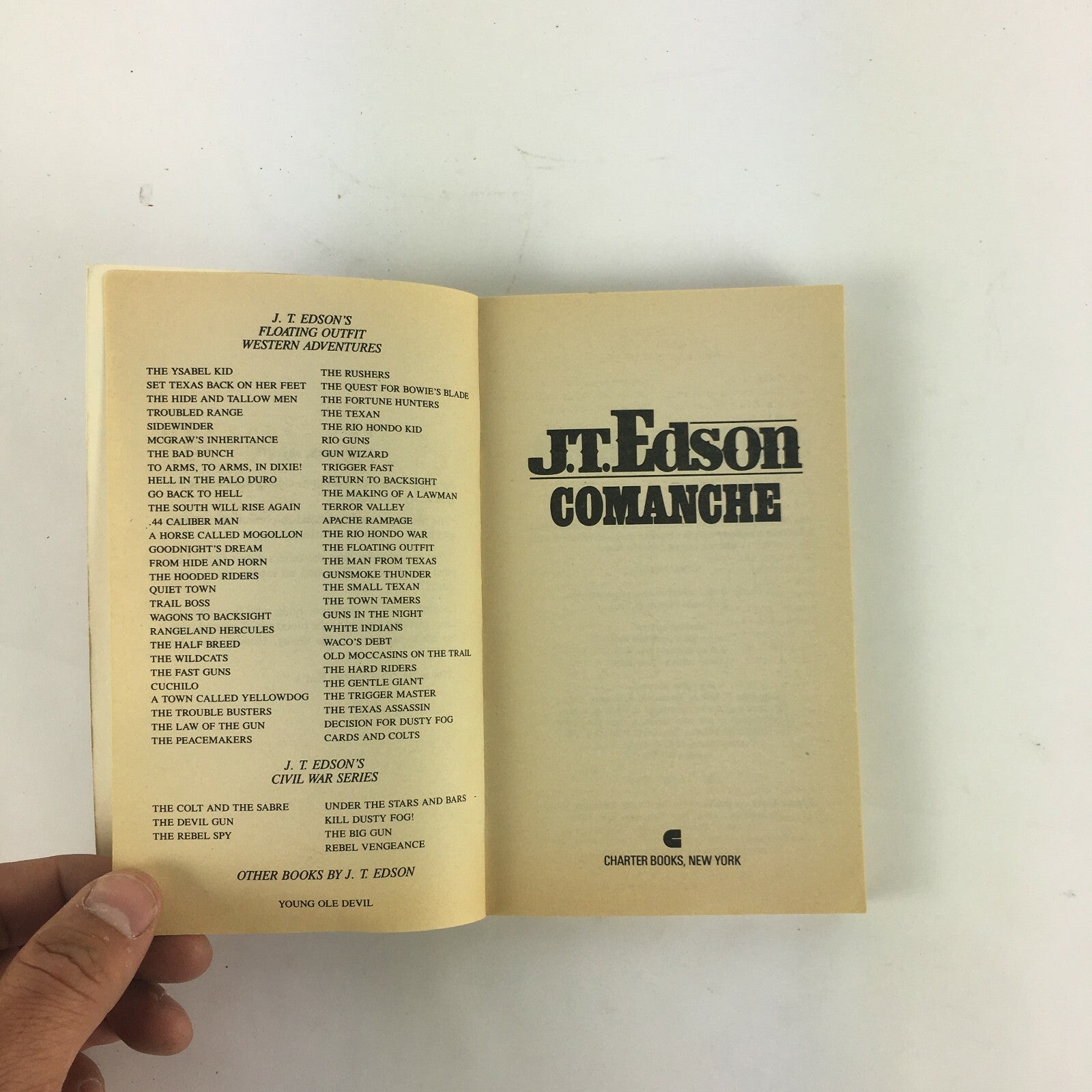 J.T Edson Comanche He was a white man's boy with ared man's Soul trying to Carve