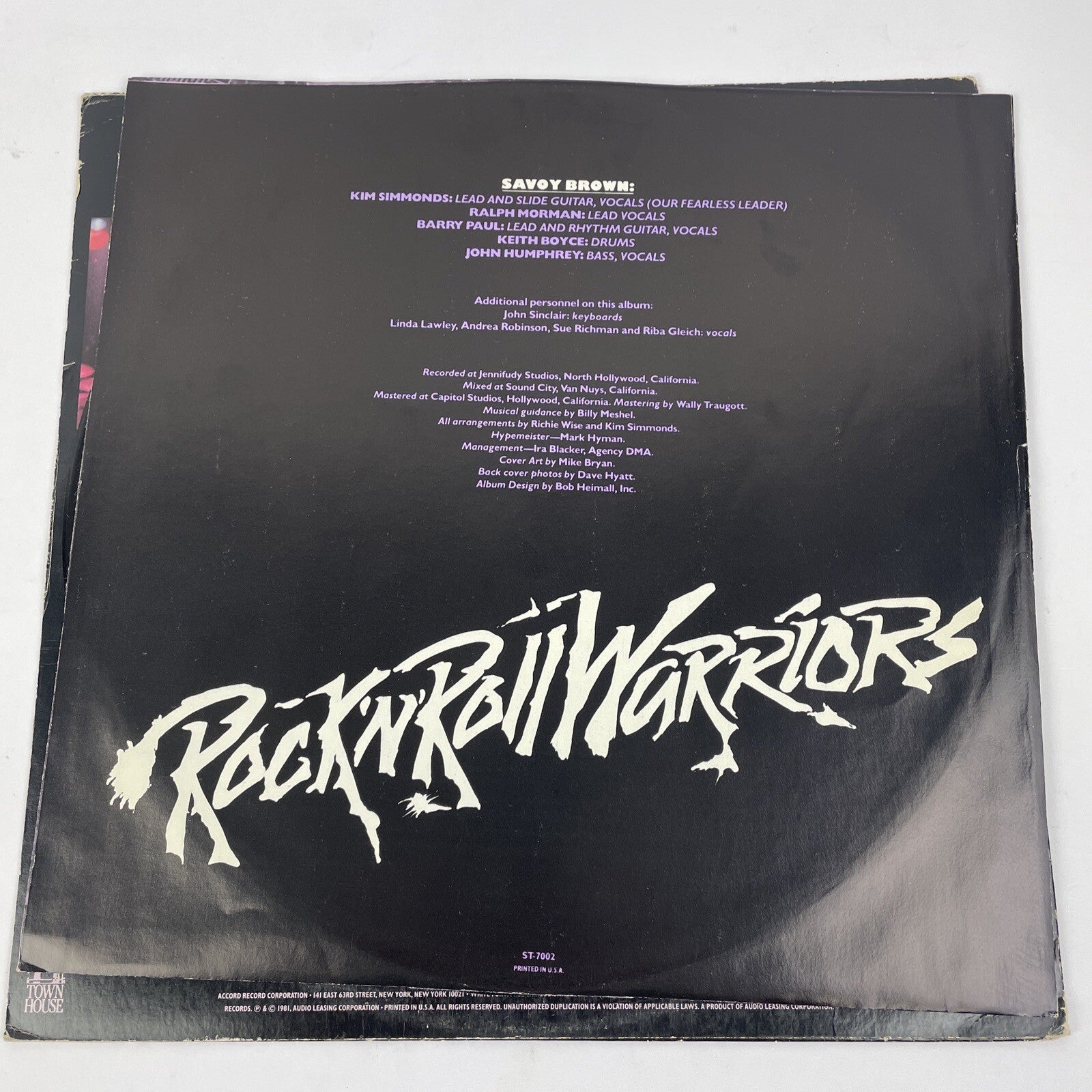 Savoy Brown Rock 'N' Roll Warriors LP -  ST 7002 Tower House Records VINYL