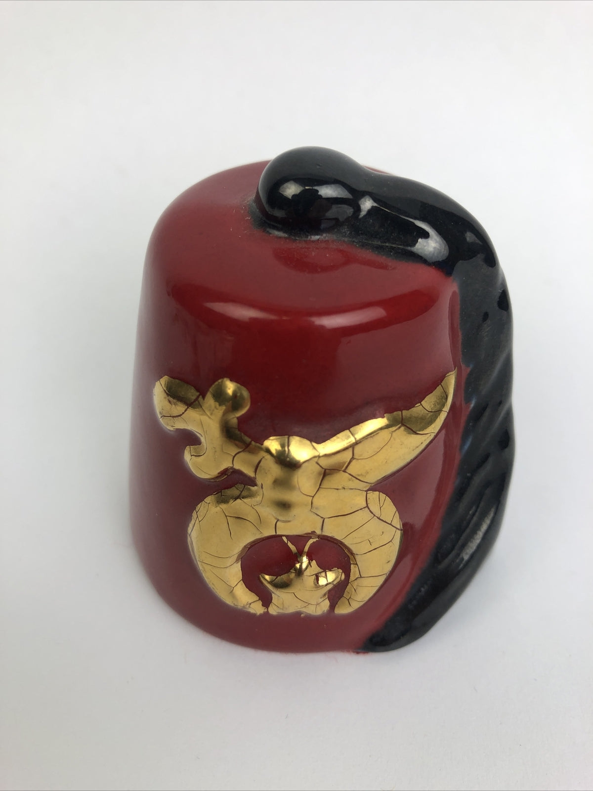 Shriner Masonic Ceramic Fez Hat Potentate " Lady Dorthy " Display 2.5" x 2"