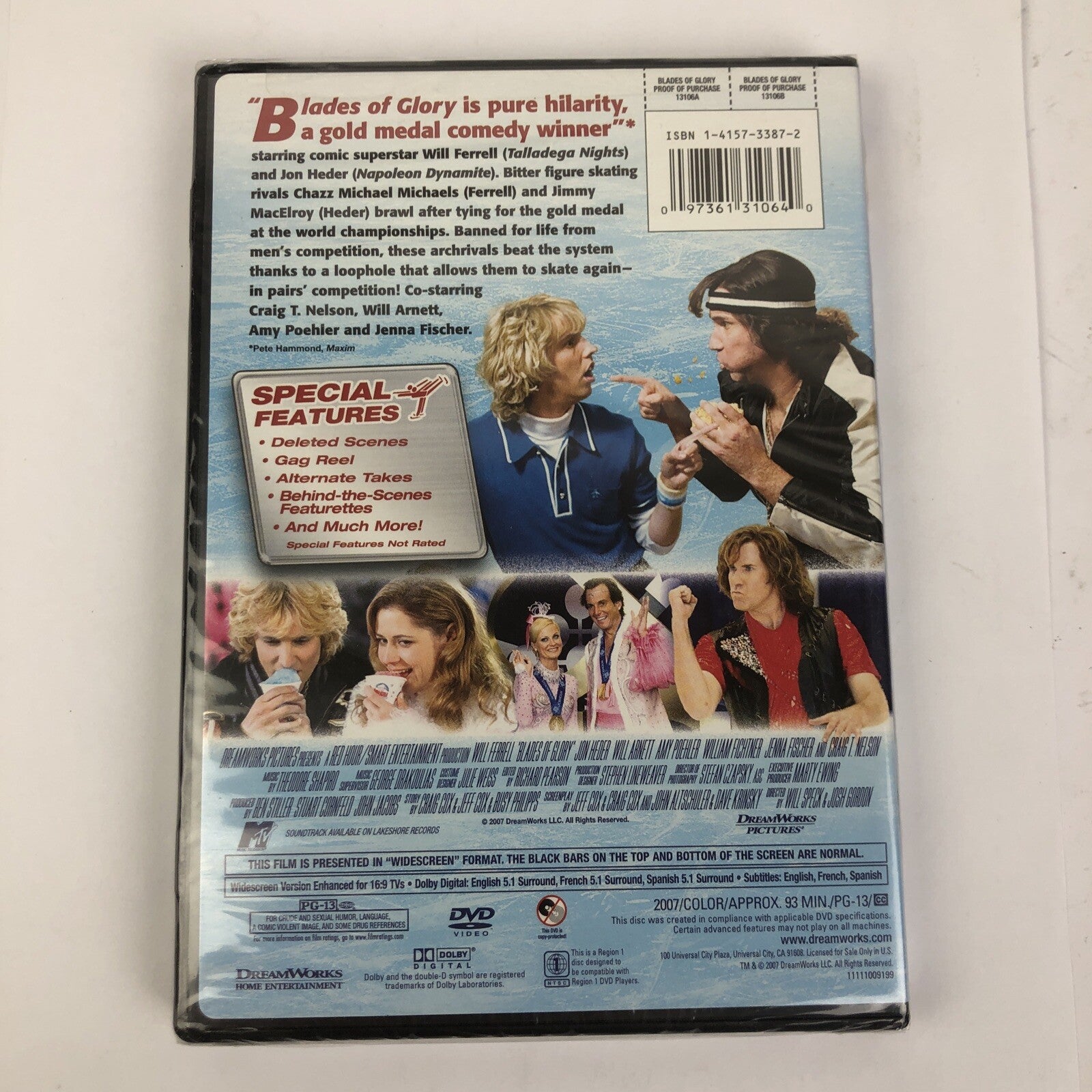 Blades of Glory (DVD,2007,Widescreen) Will Ferrell,Jon Heder,BRAND NEW! USA!