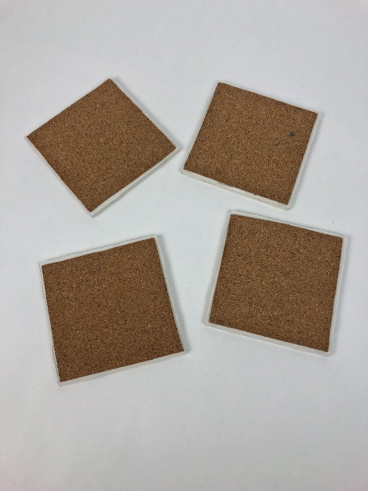 Rare Pittsburgh Steelers folk art ceramic coaster set of four NFL drink coasters
