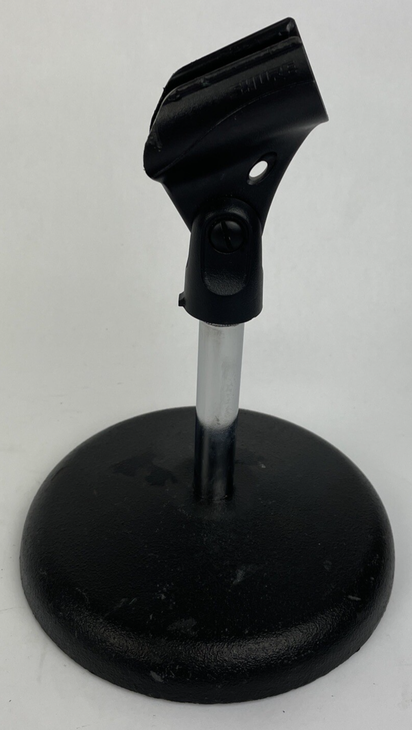 Vintage OEM Atlas DS-5 Microphone desk stand D7-5 DS-10 w Shure Mic Clip     4