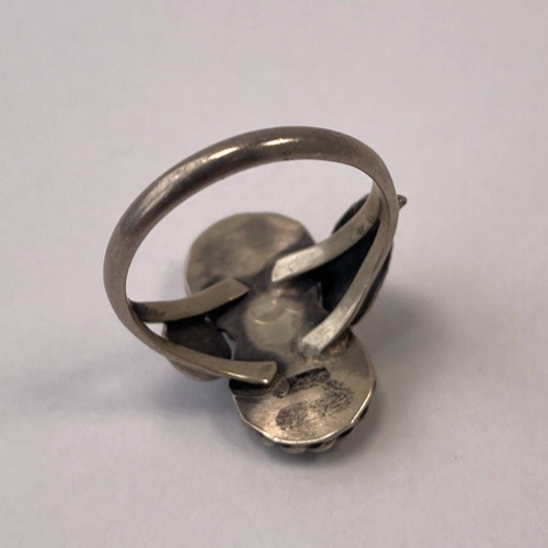 Navajo Native American Mother of Pearl 925 Sterling Silver Ring Size 6.5 Vintage
