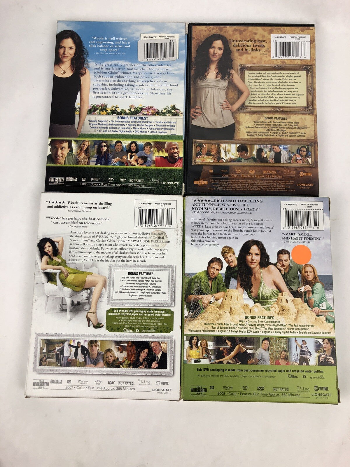 Weeds DVD Season 1,2,3,4 Comedy Series Mint Discs Guaranteed- Fast Free Shipping