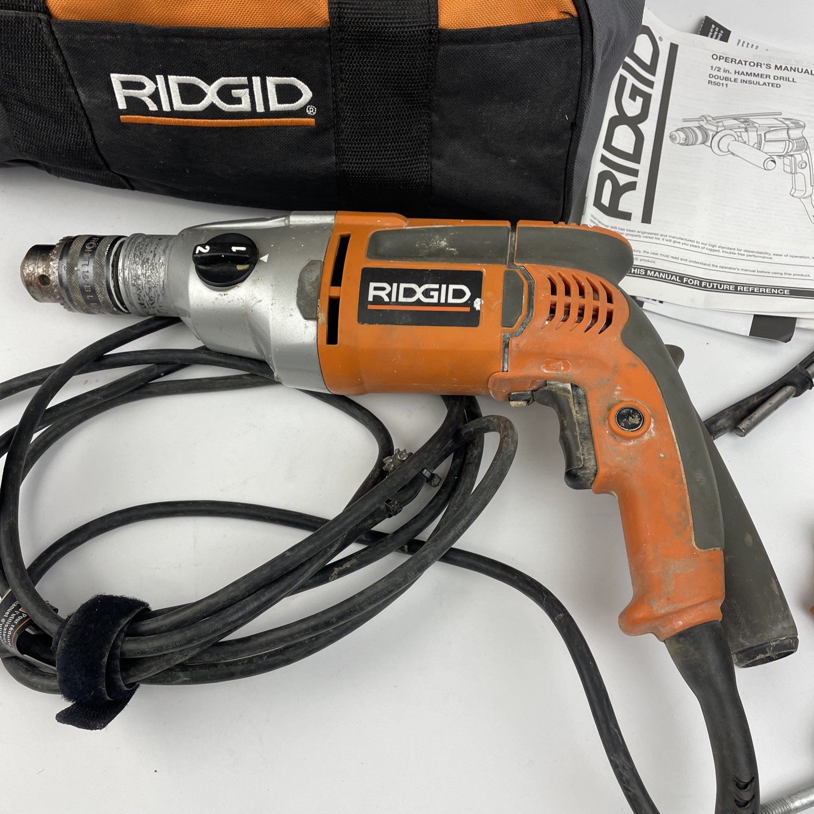 Ridgid R5011 8.5 AMP Corded 1/2" Heavy Duty Hammer Drill H16 with Case