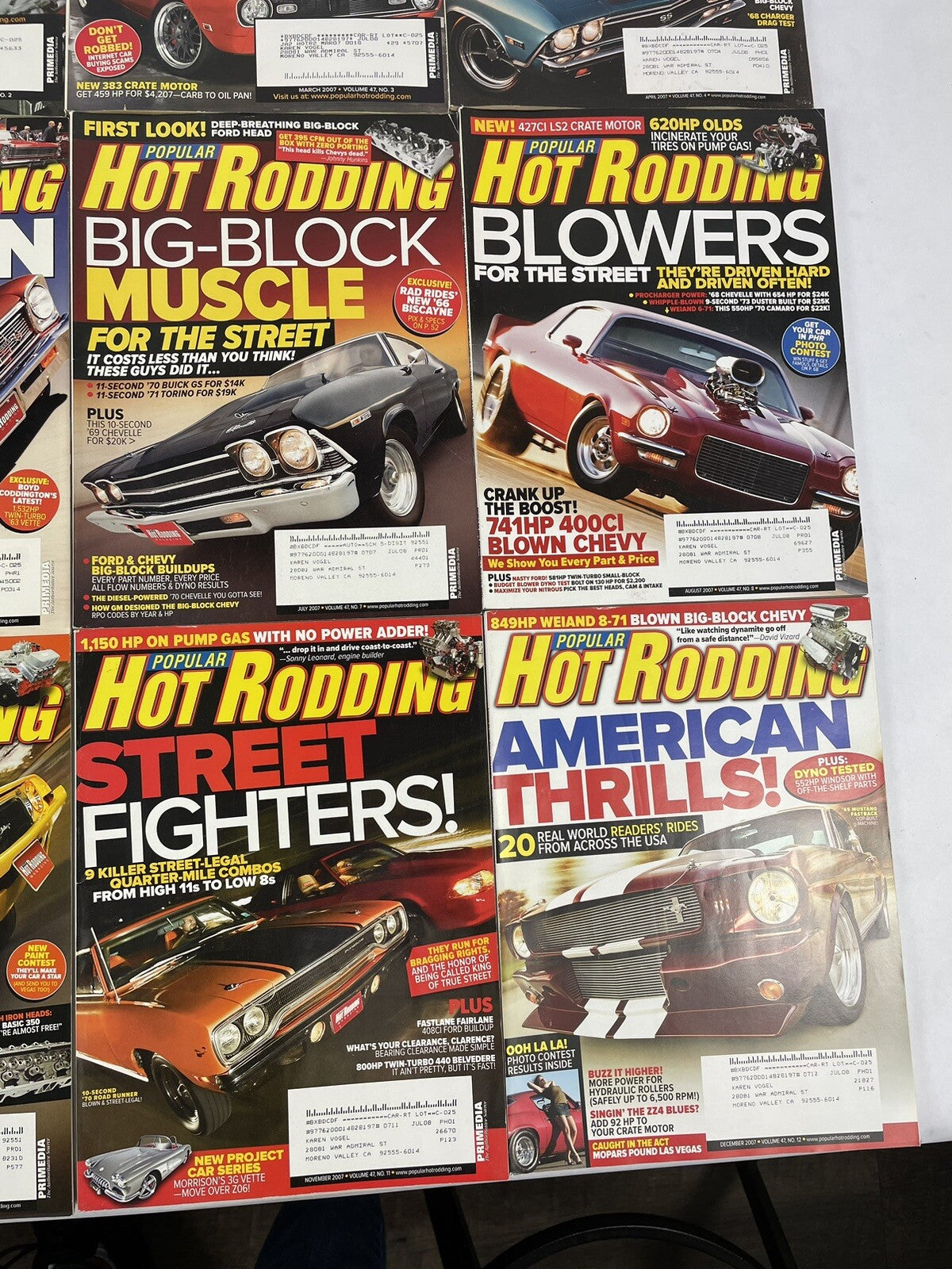 Lot of 12: Hot Rodding MAGAZINES Complete Full Set 12 issues Jan to Dec 2007