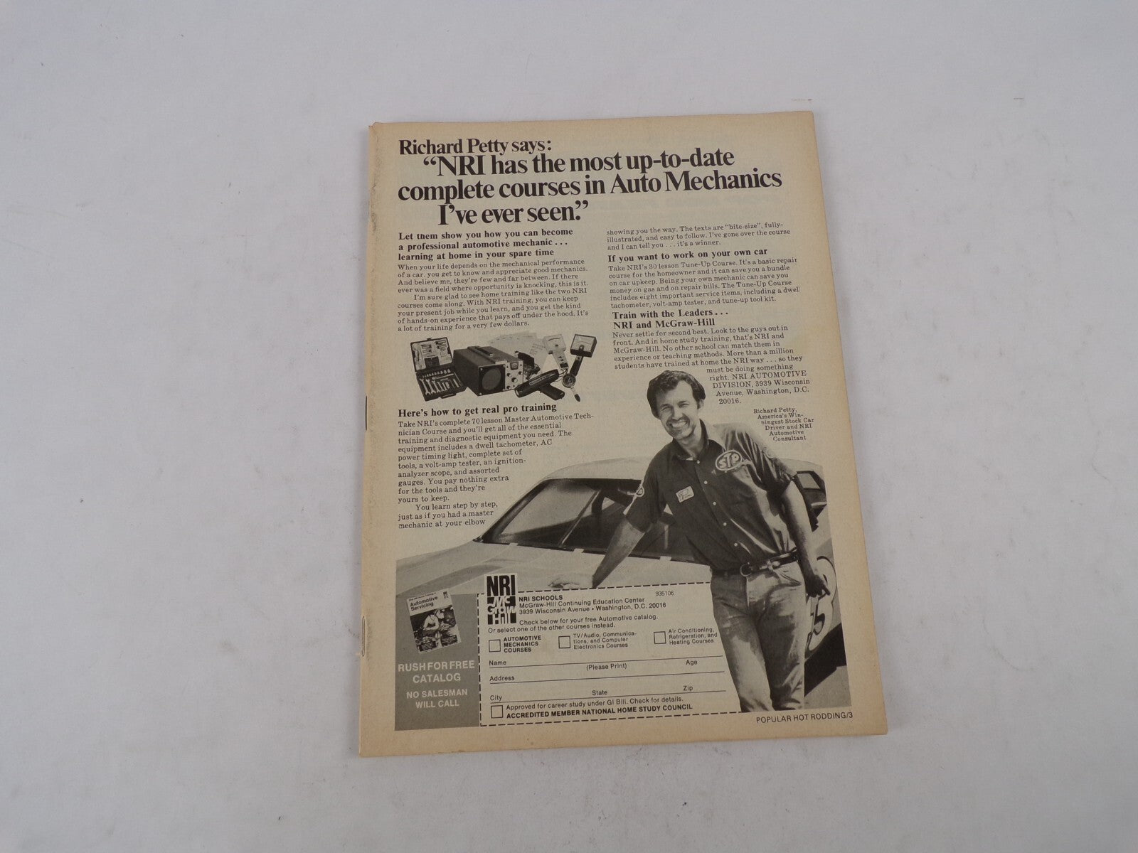 August 1985 Hot Rod Magazine Richard etty Says: ''NRI Has The Most Up-To-Date