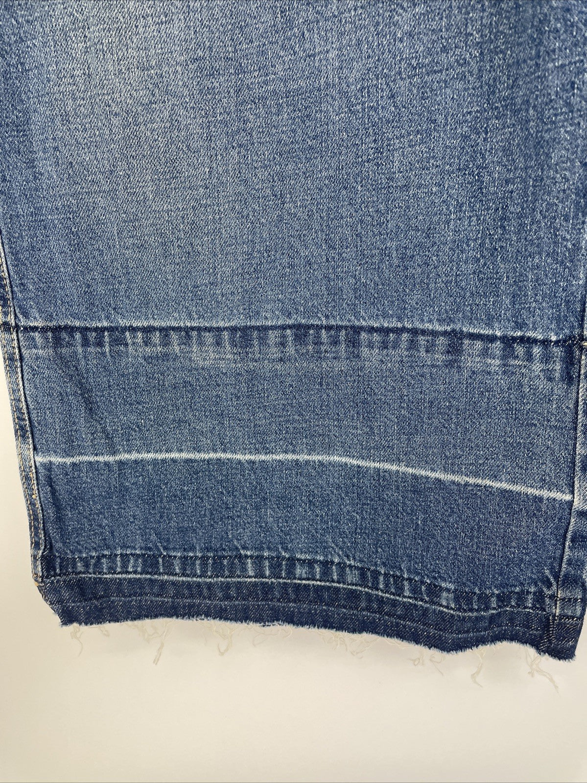 PELLO Los Angeles Wide Leg Jeans 13 Grey Distressed Raw Hem High Rise Y2K Grunge