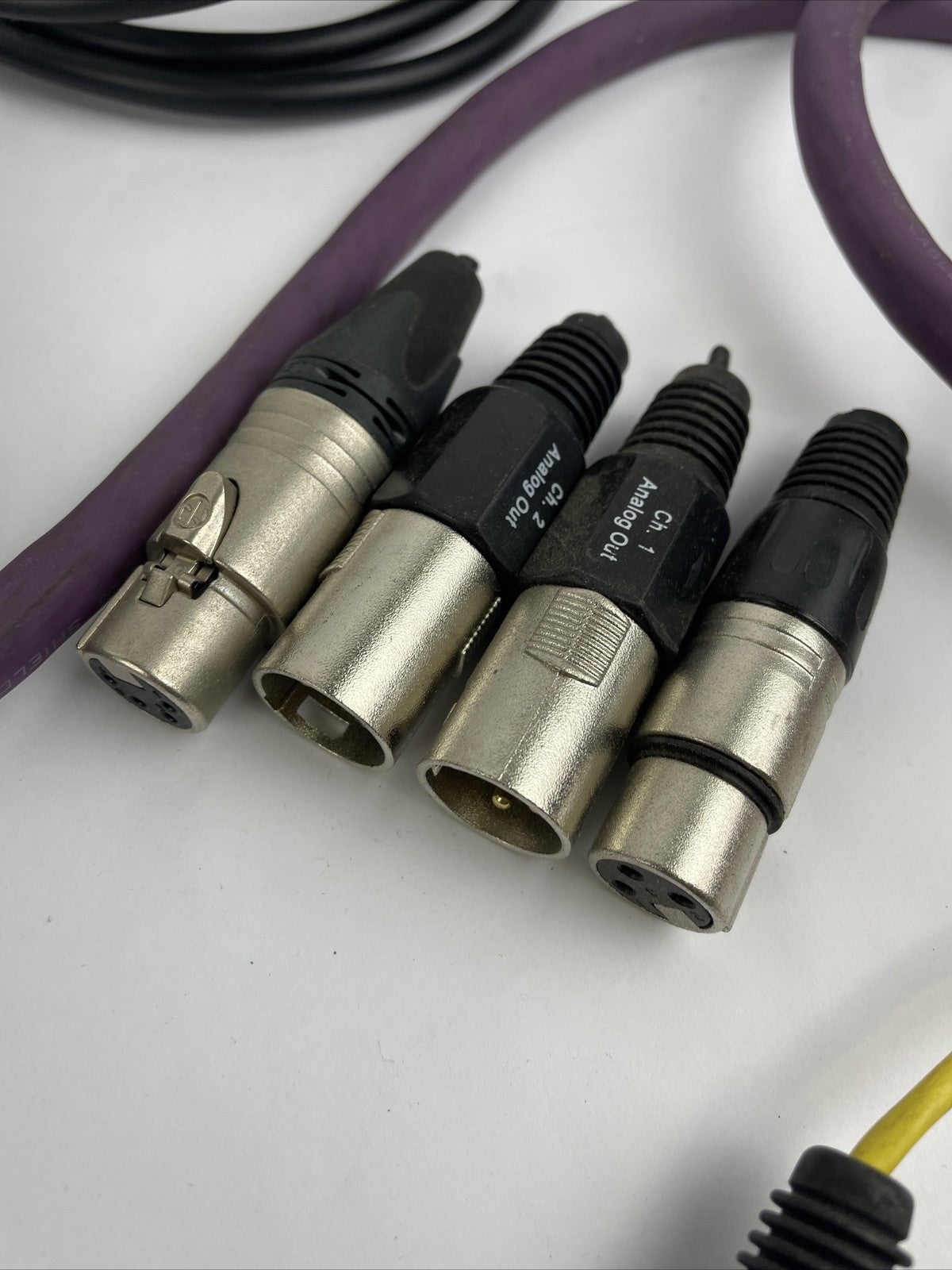 Lot Of 5  XLR 3 - pin XLR cables Male To Female Connections Assorted Lengths