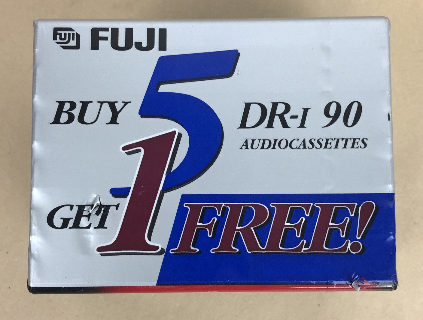 FUJI DR-I 90 Minute Blank Audio Cassette Brick 6 Tapes With Extraslim Cases New