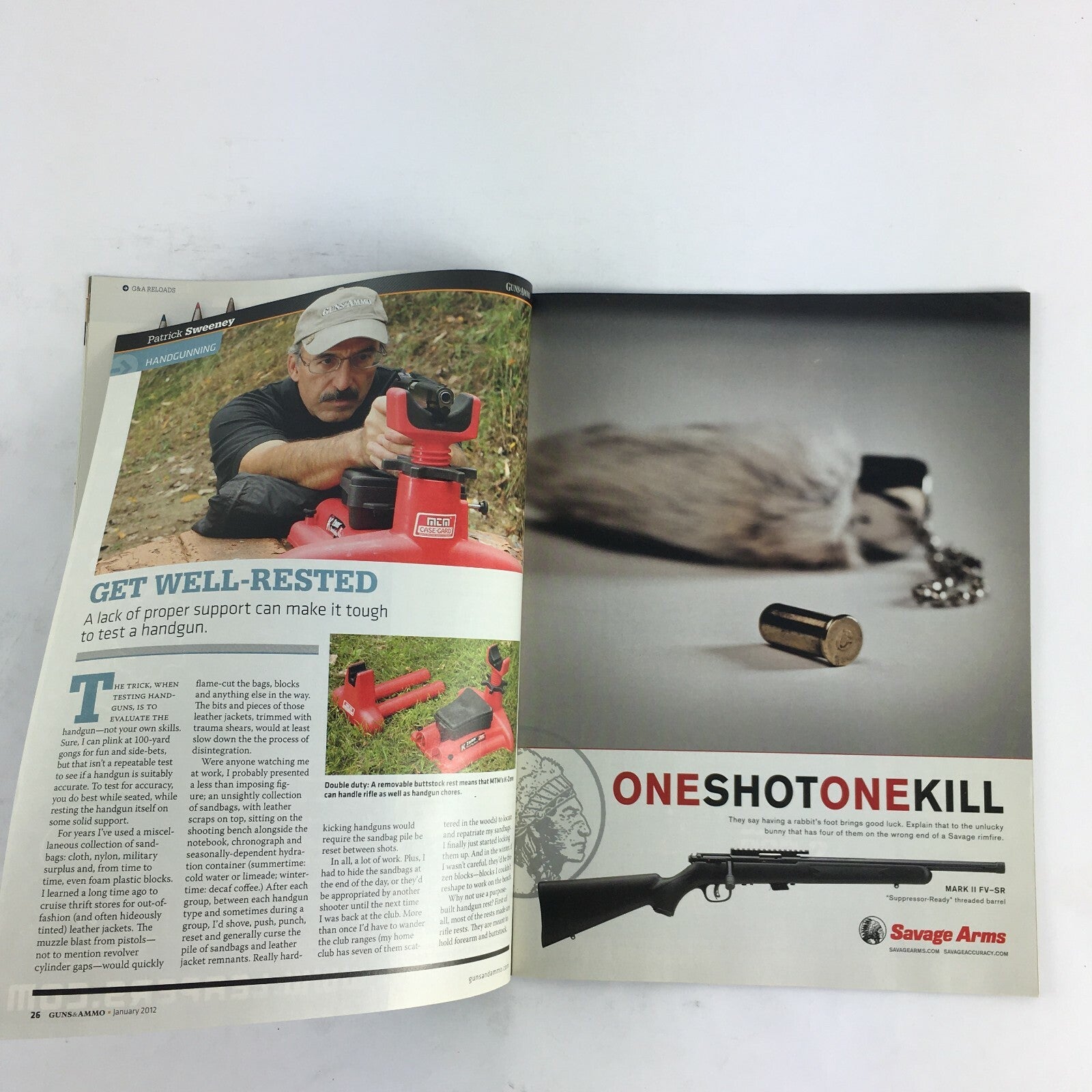 January 2012 Guns & Ammo Magazine Speed Plus Precision The 6.8 SPC M77 .357